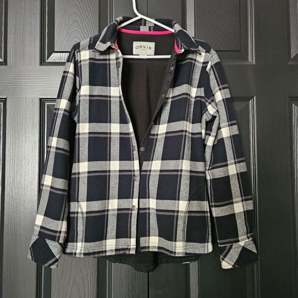 Orvis women's button-up flannel jacket